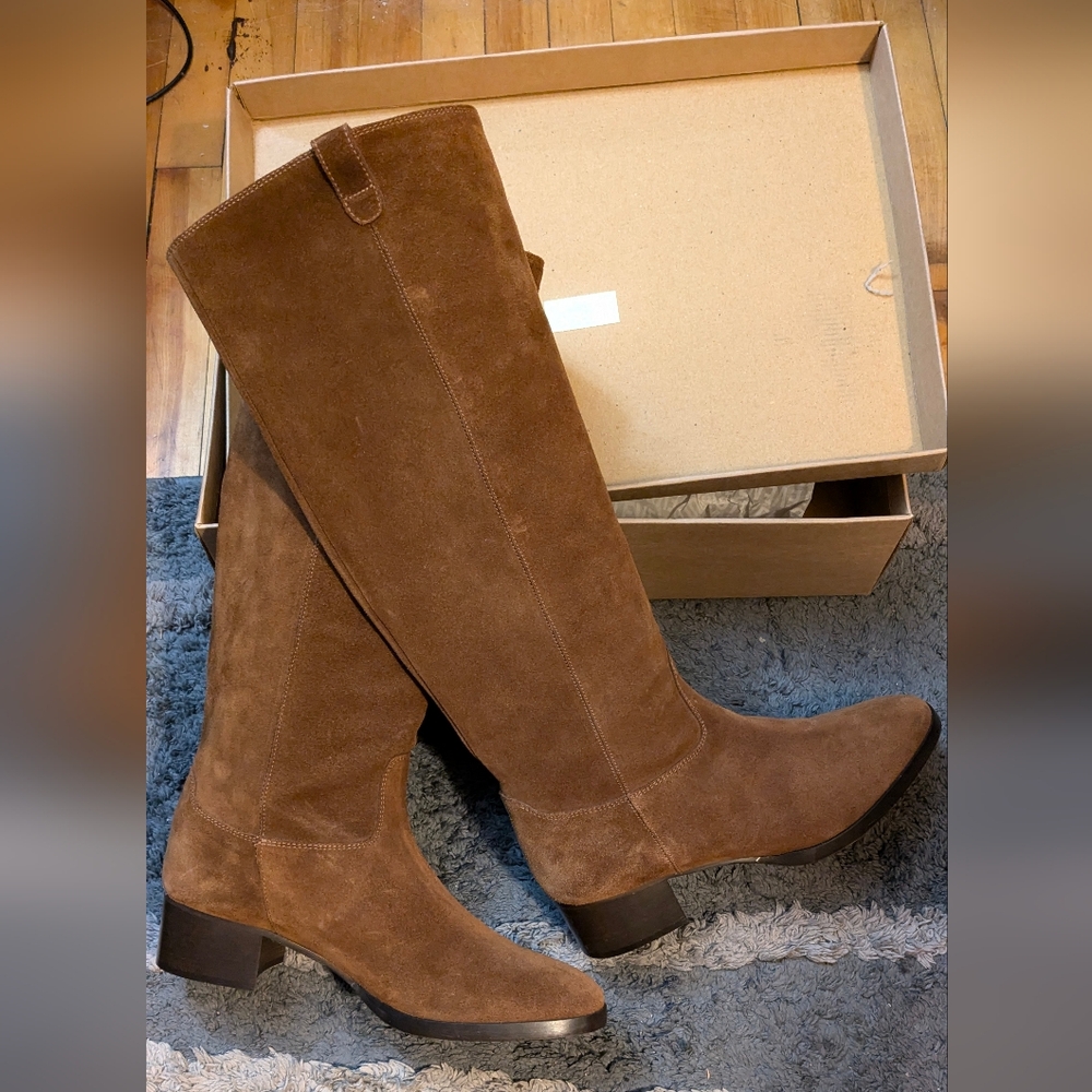 J Crew Riding Boots tan suede sz12*